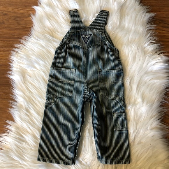 🎉Oshkosh Overalls Baby Stripe Vestbak 9 Months - Picture 3 of 6